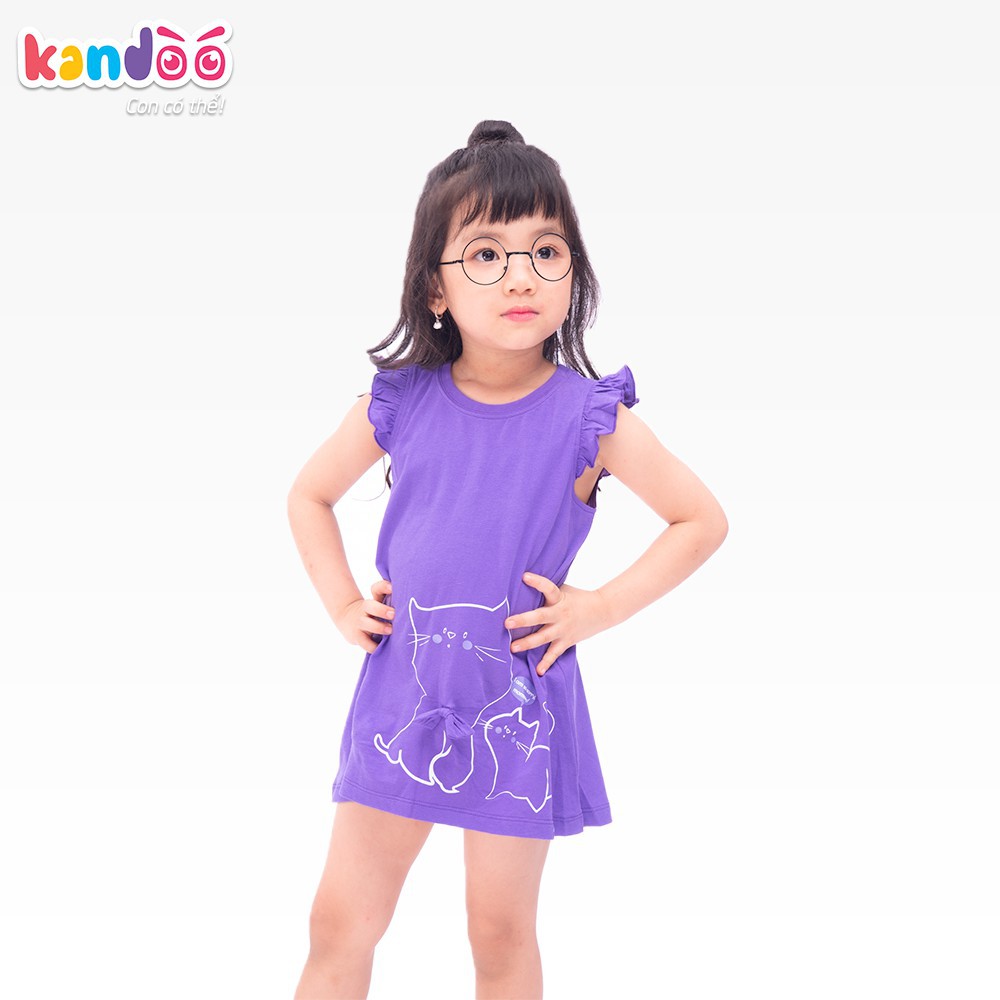 Áo váy tshirt bé gái DG16TS03 cotton, thời trang trẻ em kandoo