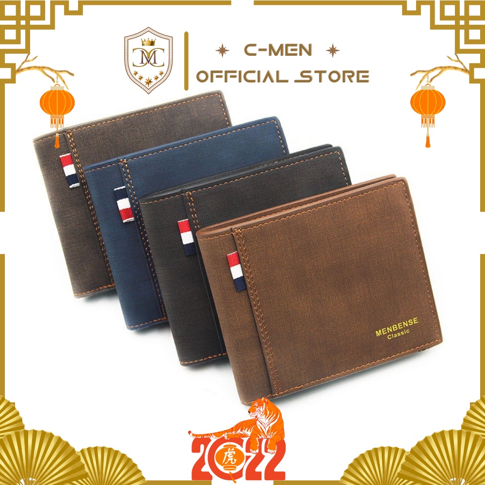 Ví Da Nam Thời Trang Cao Cấp, Bóp Nam Da PU Chống Nước, Nhiều Ngăn Đựng Tiền, Thẻ Tiện Lợi - Menbens