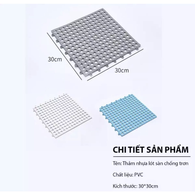 Tấm lót sàn nhà vệ sinh, nhà tắm 3T chính hãng - Chống trợn trượt - Nhựa PVC bền dẻo, dễ dàng tháo lắp, vệ sinh