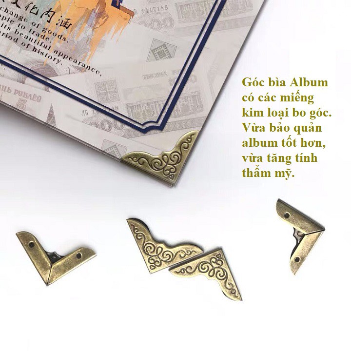 Bìa Album tiền quốc tế; Dùng để bảo quản các loại tem, tiền giấy sưu tầm  - SP000848