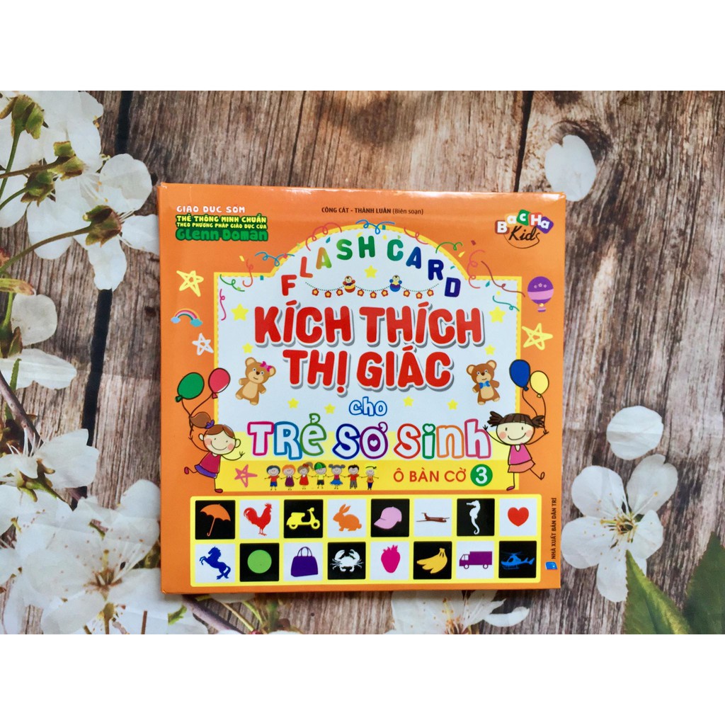 Flash Card Kích Thích Thị Giác Cho Trẻ Sơ Sinh 3 Ô Bàn Cờ