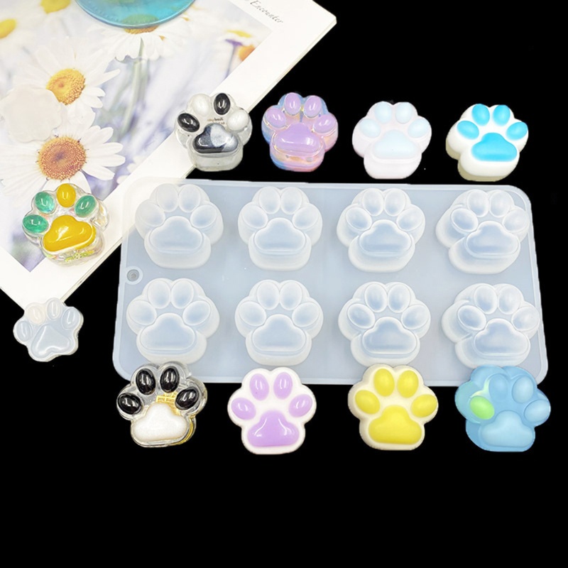 Khuôn Silicone Làm Nhựa Resin Epoxy Hình Chân Mèo