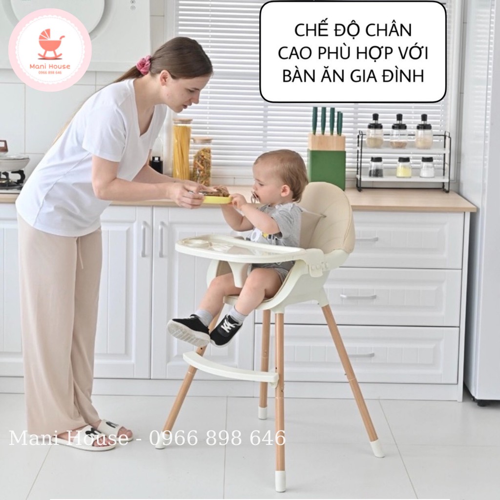 Ghế ăn dặm Baby High Chair có thể điều chỉnh chiều cao, cao cấp cho bé