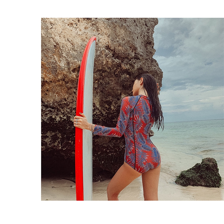 Bộ đồ bơi một mảnh thiết kế tay dài chống nắng gợi cảm thời trang cho nữ | BigBuy360 - bigbuy360.vn