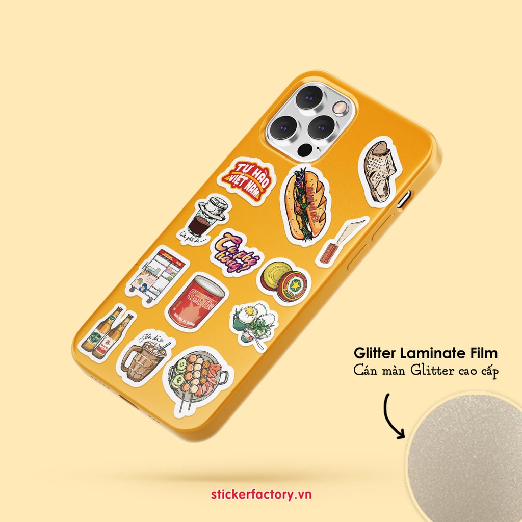 Vol.20 Vietnam Elements - Little Sticker Sheet A6 hình dán cán màn lấp lánh cao cấp  - Sticker Factory