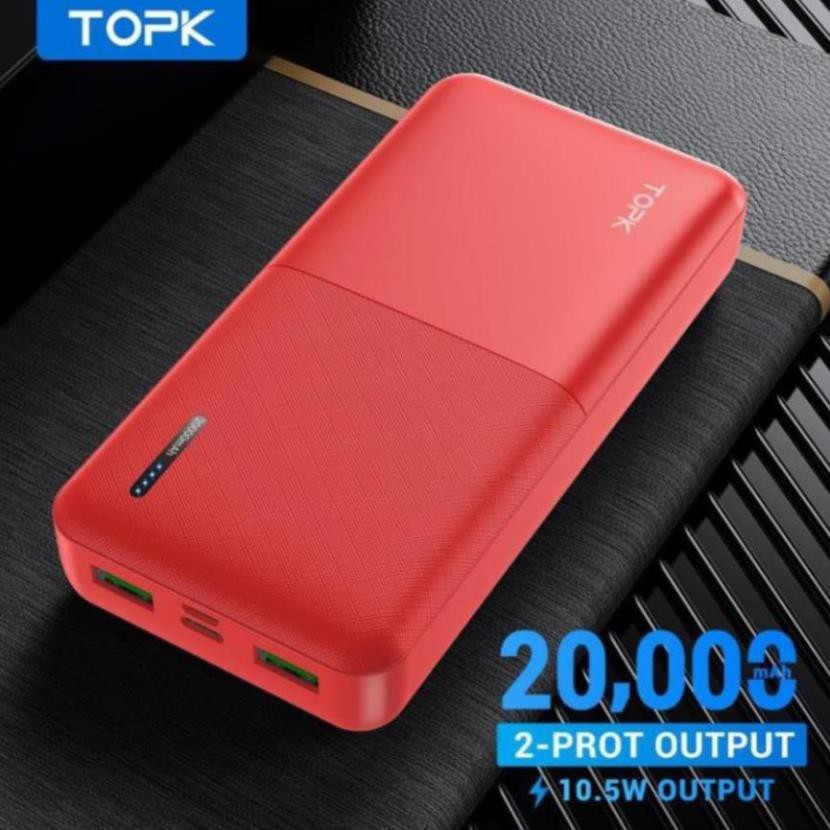 Sạc Dự Phòng Sạc nhanh 2 cổng TOPK I2009Q 18W USB QC3.0 20000mAh TPHCM