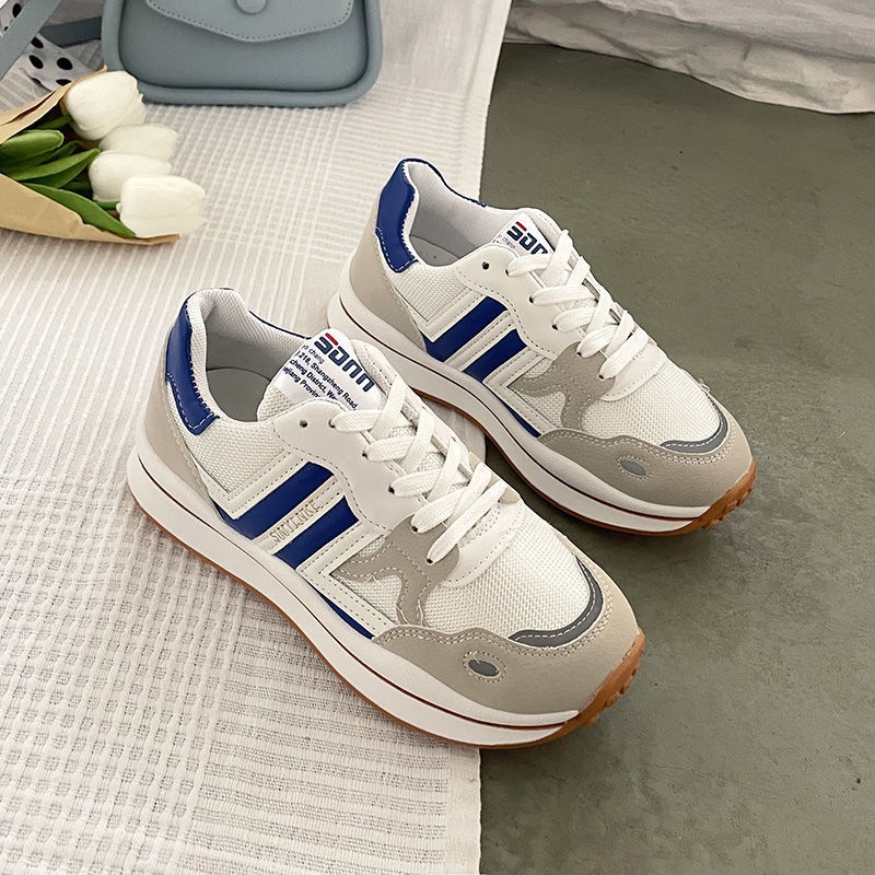 Giày Thể Thao Đế Dày Siêu Nhẹ Màu Trắng Dễ Phối Đồ Thời Trang Phong Cách Hàn Quốc Cho Nữ