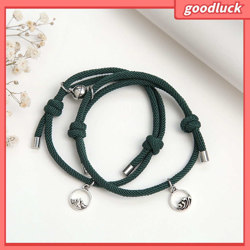 Set 2 Vòng Tay Bện Dây Gắn Nam Châm Thời Trang Cho Cặp Đôi