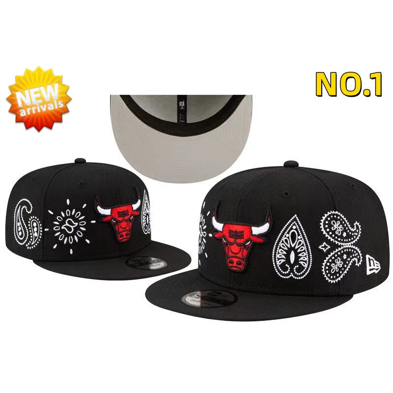 Đội nba mũ bóng chày một nửa kín có thể điều chỉnh cho người lớn mũ vành phẳng chicago bulls màu đỏ thể thao mũ snapback cổ điển vành phẳng thêu mũ bóng rổ