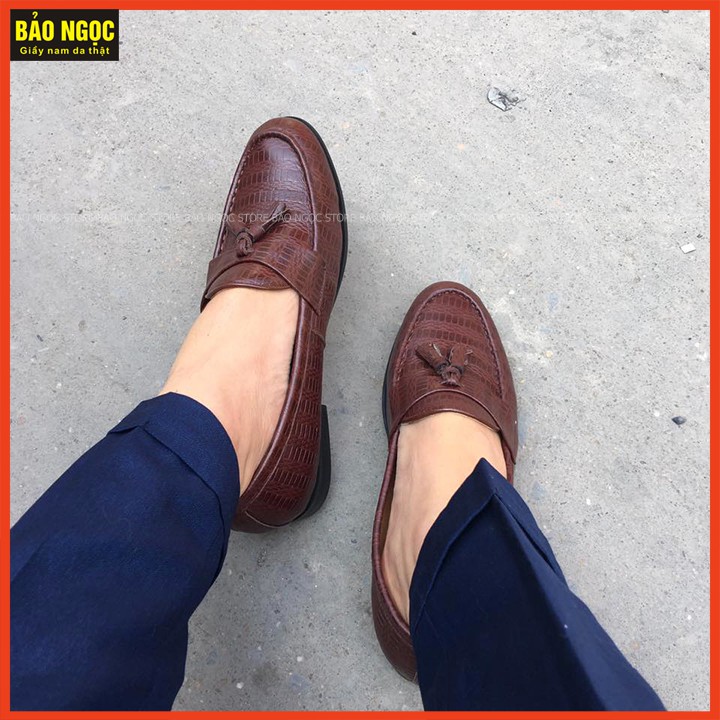 Giày da nam BẢO NGỌC STORE - Giày lười nam kiểu dáng Hàn Quốc✅ ĐẾ KHÂU CỰC CHẮC CHẮN ✅Bảo hành nổ da 12 tháng - M | BigBuy360 - bigbuy360.vn