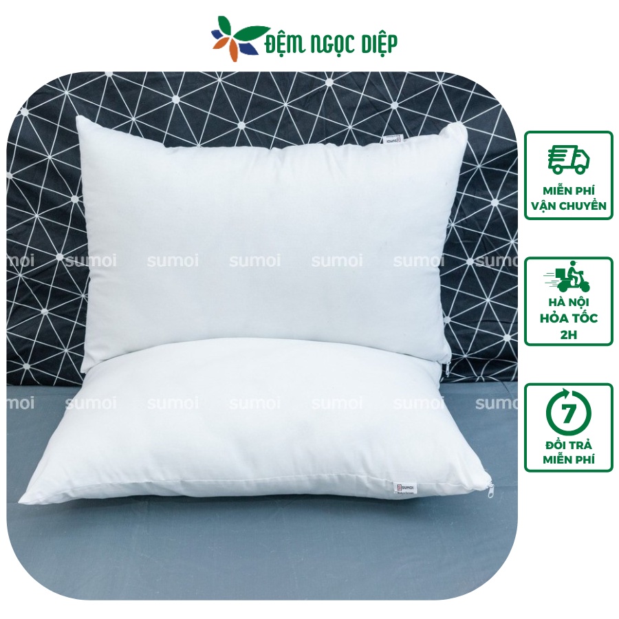 Ruột gối bông gòn ép hơi chân không 45x65 cm, lõi gối bông ép hơi Đệm Ngọc Diệp shop