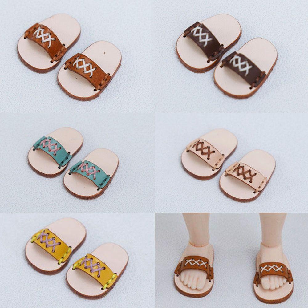 Giày Búp Bê Da Bò Handmade Dễ Thương Cho Búp Bê Tỉ Lệ 1 / 12
