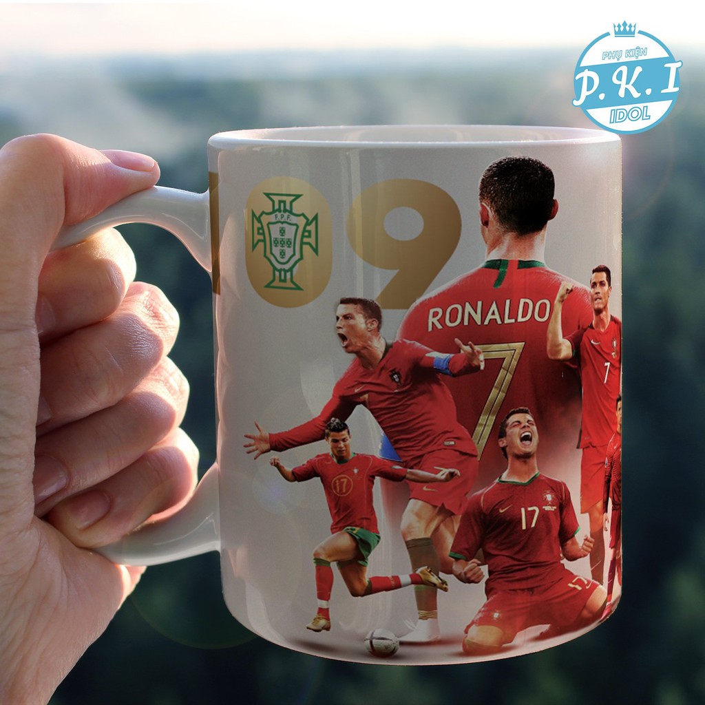 Cốc Sứ Uống Cafe In Hình Khoảnh Khắc Euro - Cầu Thủ Cristiano Ronaldo