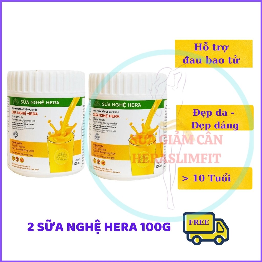 Sữa Nghệ HERA SN02 Đẹp Dáng -  Đẹp Da - Hỗ Trợ Đau Dạ Dày - Tốt Cho Mẹ Sau Sinh (02 HỘP 100GRAM)