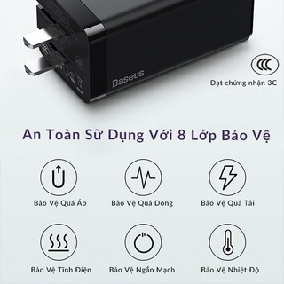 Củ Sạc Nhanh 65W Baseus GaN  Sạc Đa Năng
