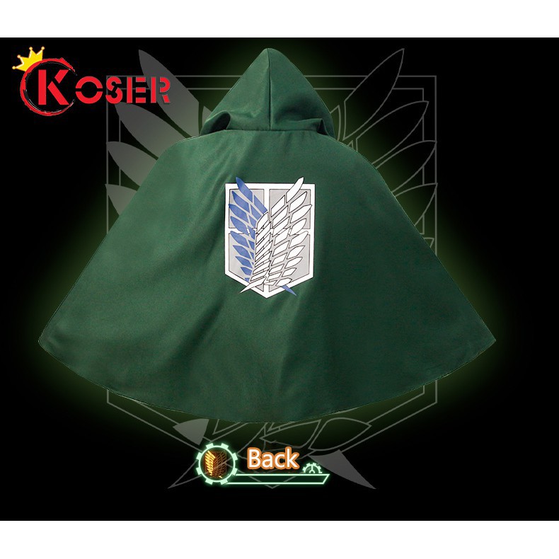 Áo choàng Cosplay nhân vật hoạt hình Attack on Titan Shingeki no Kyojin