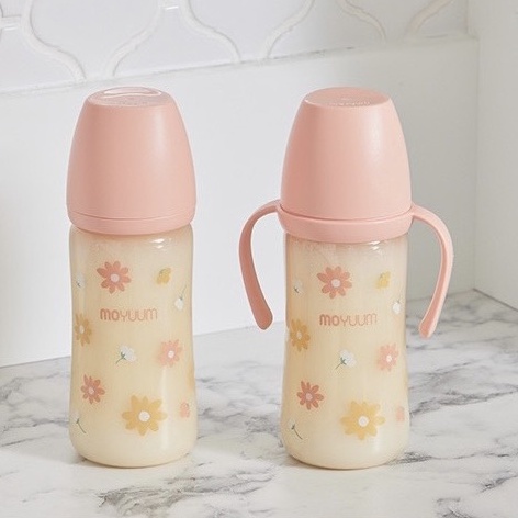 Moyuum Daisy Hoa cúc nắp hồng 170ml 270ml, Bình sữa moyuum Hoa Daisy Hàn Quốc chính hãng