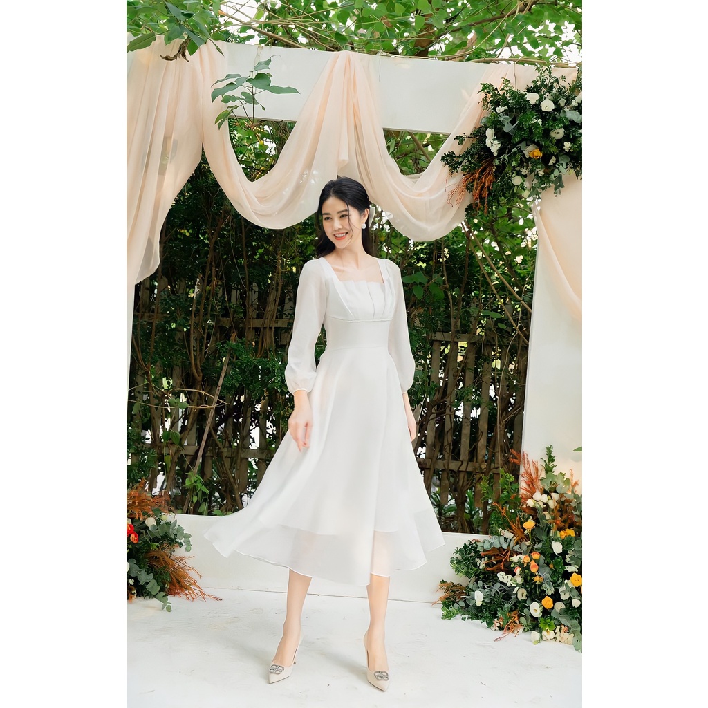 Đầm dự tiệc đầm bo eo xếp ly dáng maxi TANA D0472