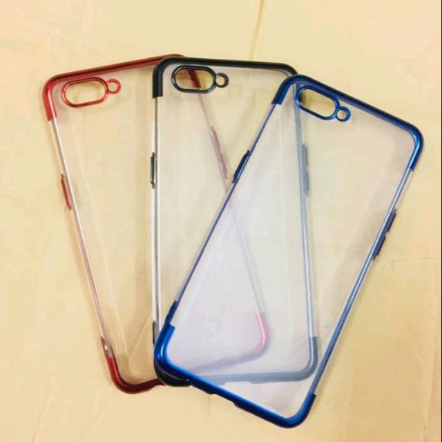 Ốp dẻo viền mầu cho OPPO A3S - Tặng kính cường lực