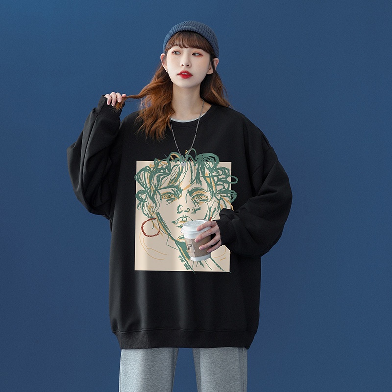 Áo hoodie Tay Dài Cổ Tròn Dáng Rộng In Chữ IFNICEFUTURE Thời Trang Thường Ngày Cho Cặp Đôi