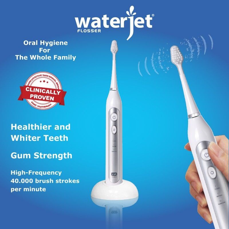 ✅ [CHÍNH HÃNG USA] Bàn Chải Điện Waterjet Sonic Toothbrush | Sóng âm đánh bay mảng bám gấp 10 lần -VT0625