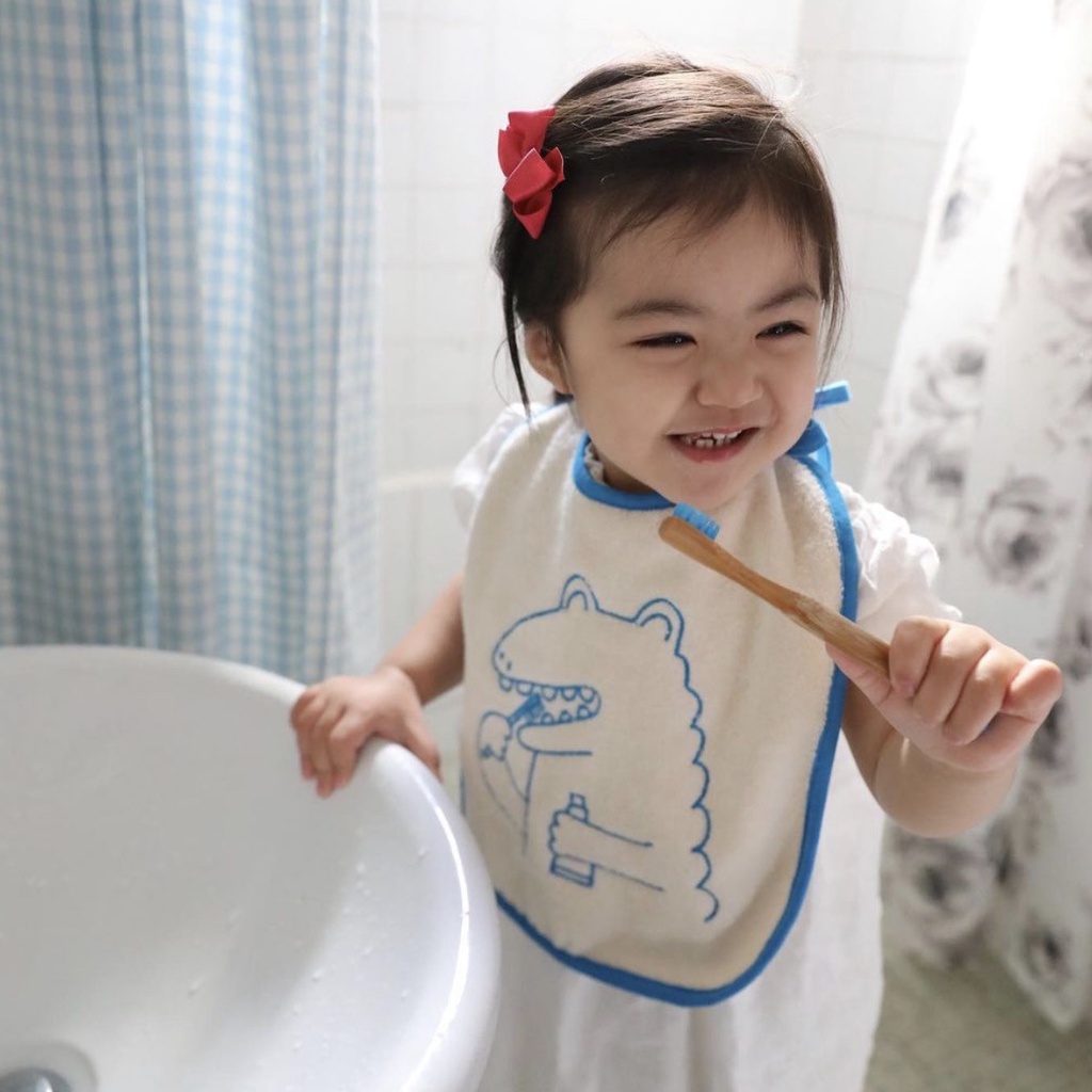 Khăn Lau Mặt Siêu Mềm Thêu Hình Gấu Dễ Thương Cho Bé