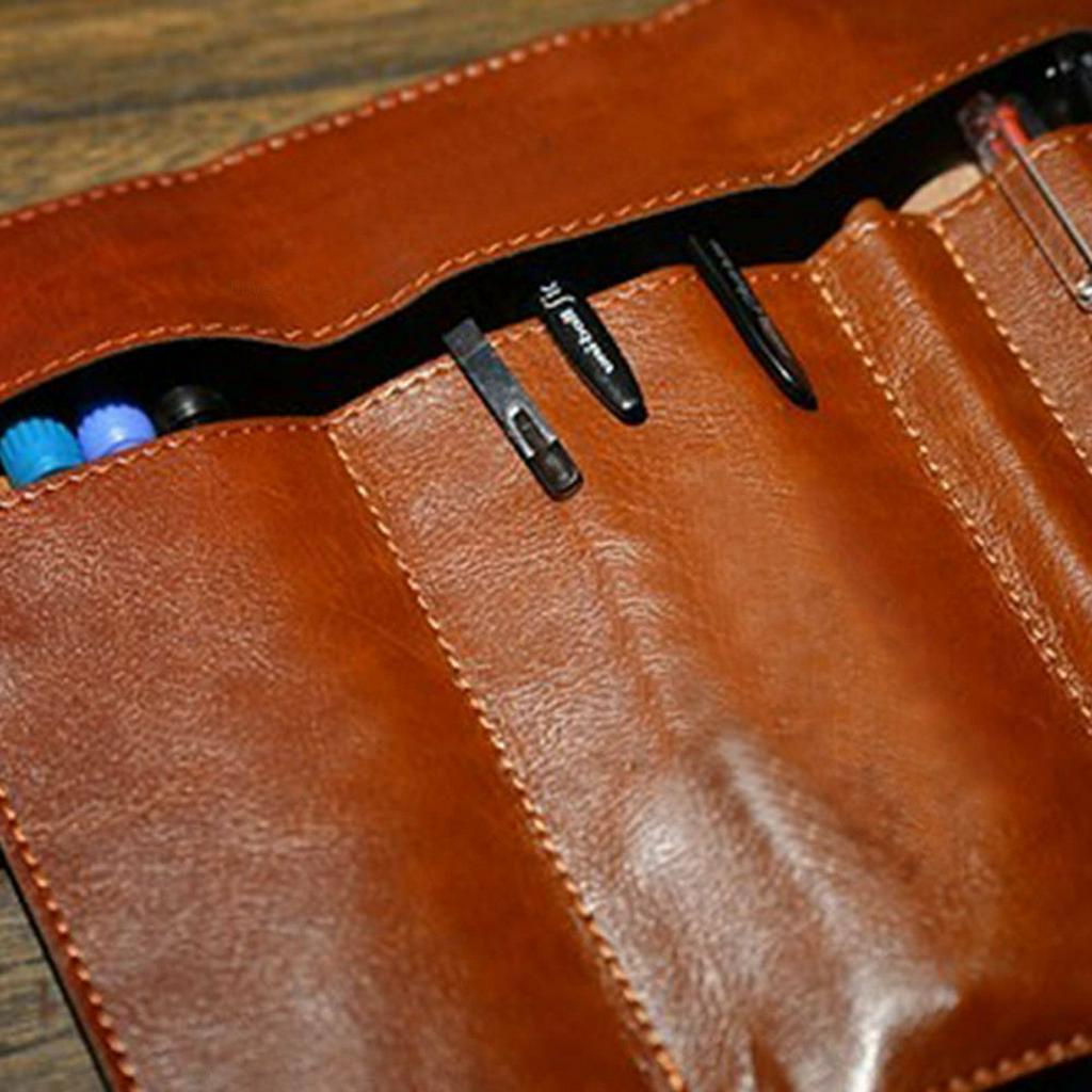 Túi văn phòng phẩm bằng da PU phong cách retro