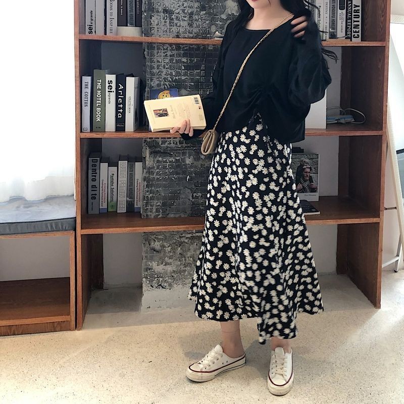 Chân Chân Váy Chữ A Lưng Cao Họa Tiết Hoa Cúc Nhỏ Thời Trang Hàn Quốc 2020 Cho Nữ | BigBuy360 - bigbuy360.vn
