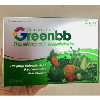 Cốm rau xanh green bb - Bổ sung chất xơ giúp nhuận tràng, giảm táo bón, tăng cường tiêu hóa (20 gói)