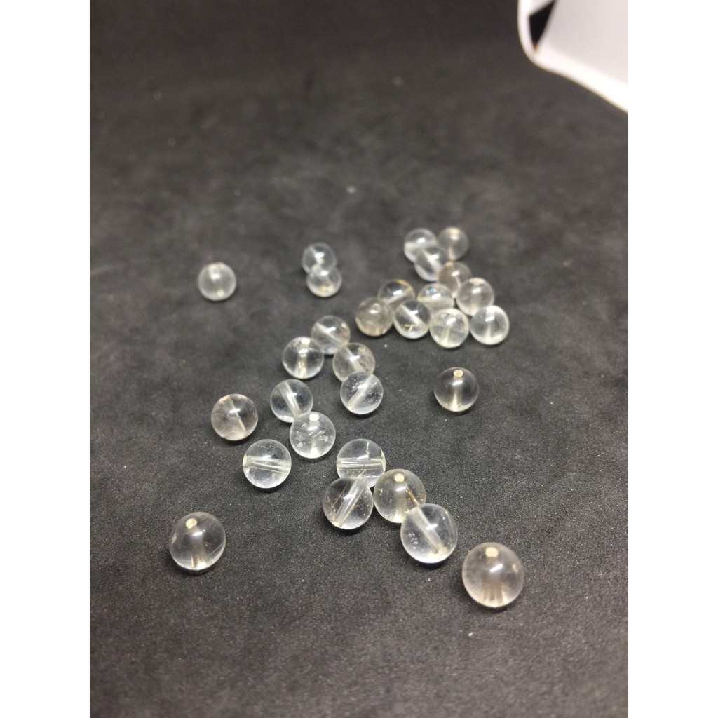 Hạt tròn White Rutilated Quartz - Handmade