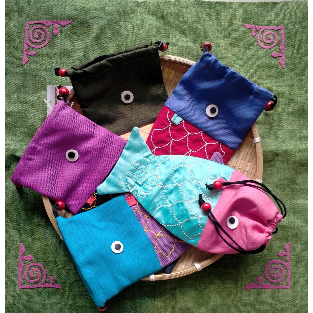 COMBO 5 TÚI RÚT ĐEO CHÉO HÌNH  CON CÁ