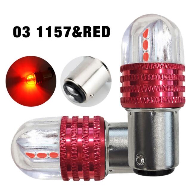 1 Đèn LED Đuôi Xe Máy 1157 Nhấp Nháy Đỏ dc12v Siêu Sáng