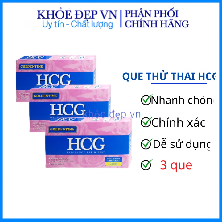 Combo 3 Que thử thai HCG nhanh chóng , tiện lợi, chính xác (che tên khi giao hàng)