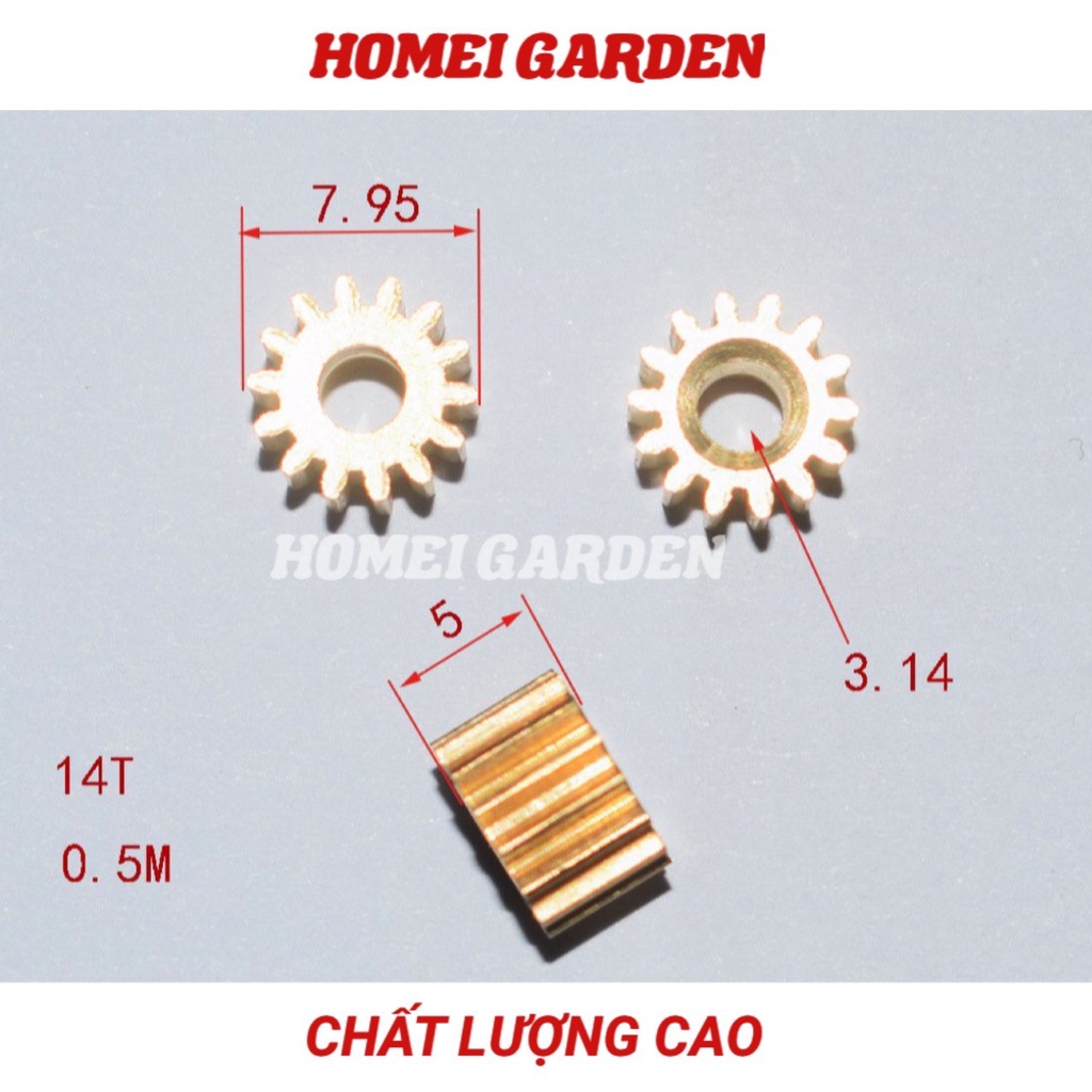 Bánh răng kim loại trục 3.17mm 14 răng mới 100% - HM0049