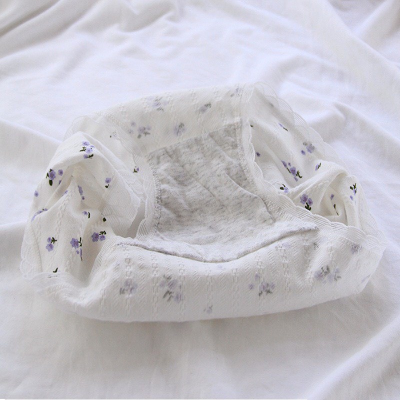 Quần Lót Nữ - Quần Lót Nữ cotton viền ren họa tiết hoa điệu đà quyến rũ sexy DAN STORE MÃ A000