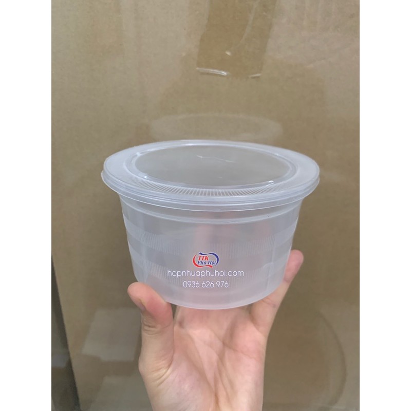 100 hộp nhựa tròn 500ml đựng canh cháo