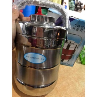 Cặp lồng inox 1,4l và 2.0l hàn quốc 3 ngăn chứa đồ