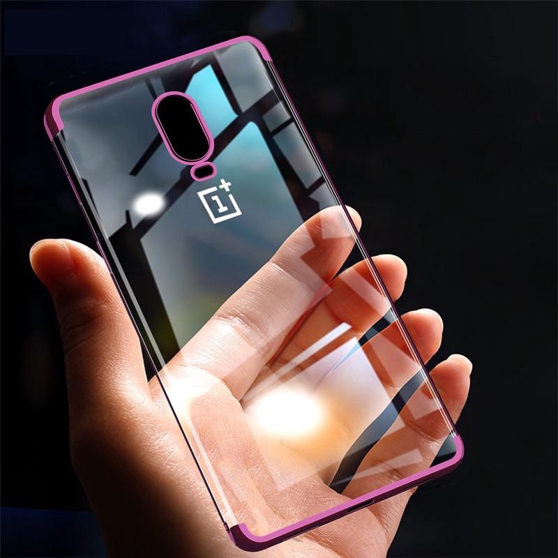 Ốp điện thoại trong suốt mạ laser cho Oneplus 7 Pro Oneplus7 6T 6 5T