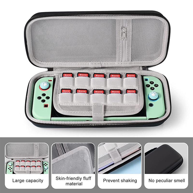 Túi Đựng Bảo Vệ Máy Chơi Game Nintendo Switch & Oled, Switch Với 10 Ngăn Đựng Thẻ