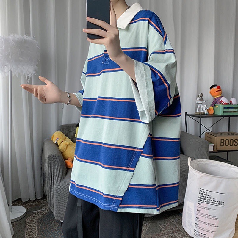 _Áo polo oversize kẻ to