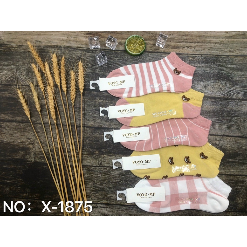 PVN36828 Set 10 Đôi Tất Nữ Cổ Ngắn Cotton Cute Hàn Quốc Vớ Nữ Cổ Ngắn Dễ Thương T2 . . . . .