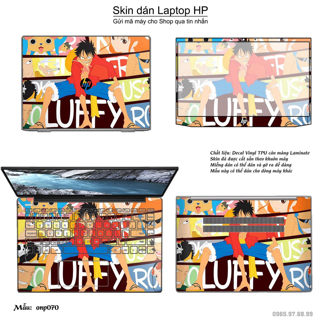 Skin dán Laptop HP in hình One Piece _nhiều mẫu 5 (inbox mã máy cho Shop)