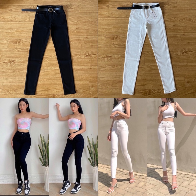 Quần skinny trắng/đen thần thánh