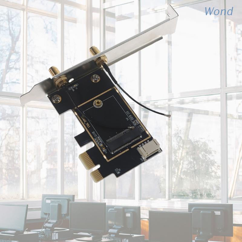 Card chuyển đổi Wond M.2 WiFi Card sang PCIe với cáp Bluetooth và anten