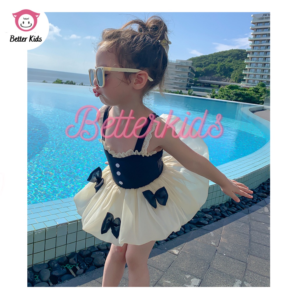 Đồ Bơi Bé Gái, Bikini Bé Gái Thời Trang Tặng Kèm Mũ, Chất Liệu Cao Cấp Size Từ 1 đến 6 Tuổi
