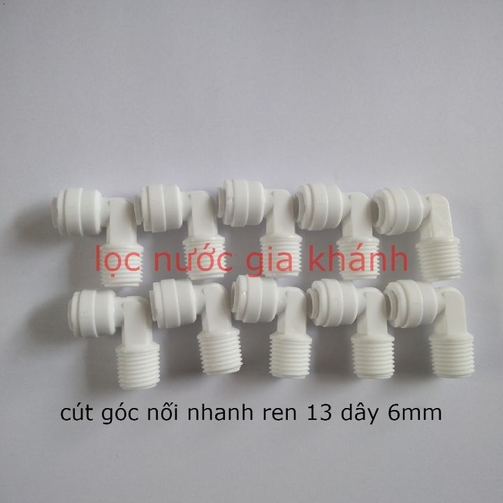 10 chiếc cút góc nối nhanh ren 13 dây 6mm