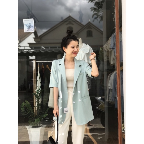 Blazer tay ngắn (hàng có sẵn) hình thật shop chụp | BigBuy360 - bigbuy360.vn