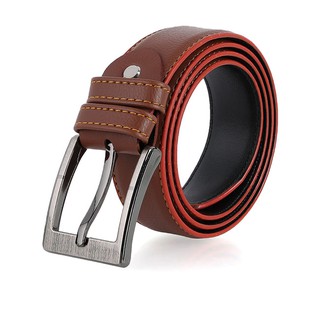 Dây nịt nam huy hoàng 4 phân may viền màu bò hf4001
