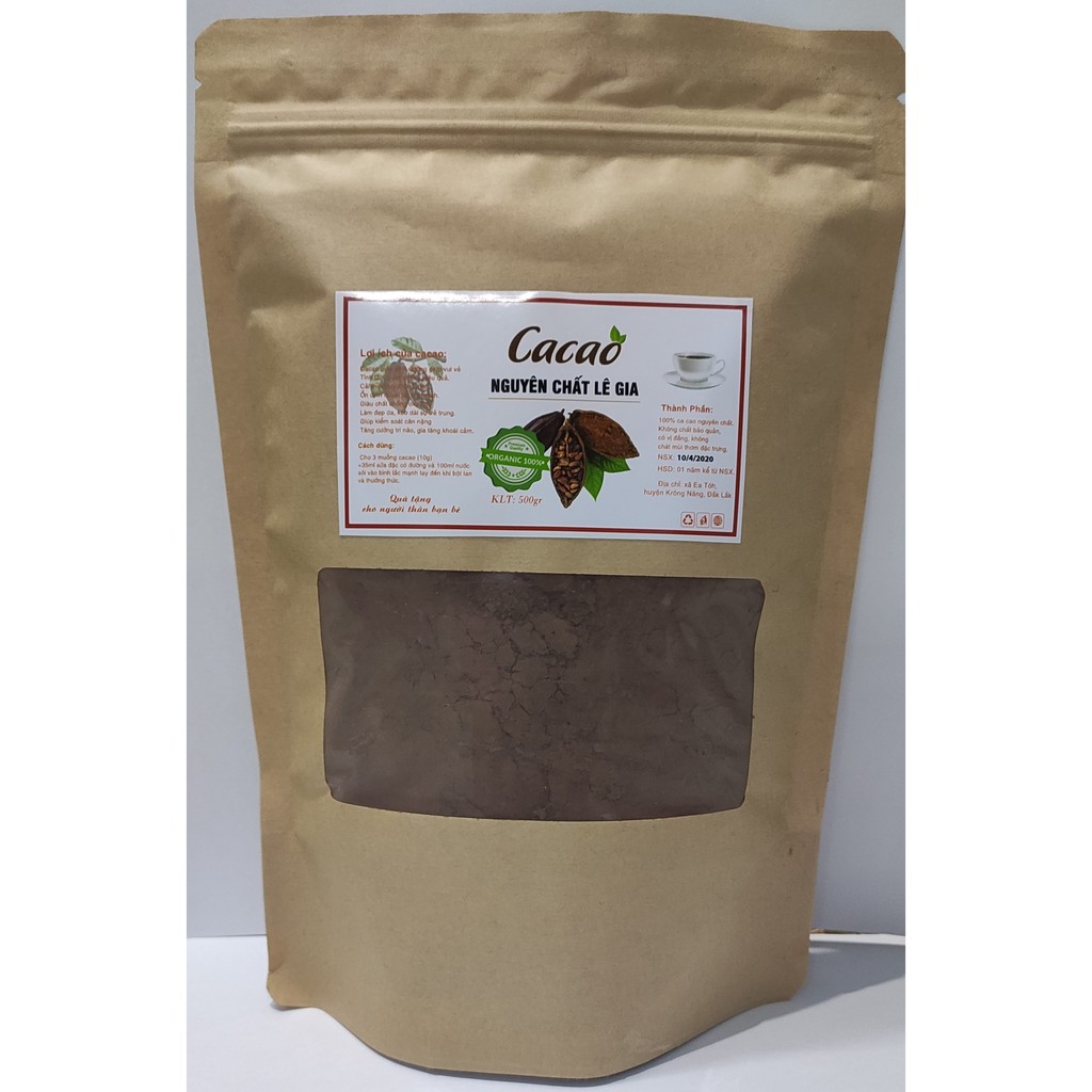 Bột Cacao Đắk Lắk Nguyên Chất Loại 1 - 500gram