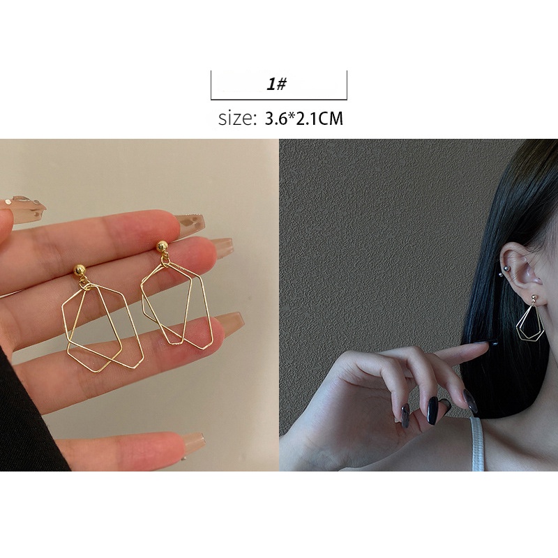 Khuyên Tai Kim Loại Đơn Giản Phong Cách retro Cá Tính
